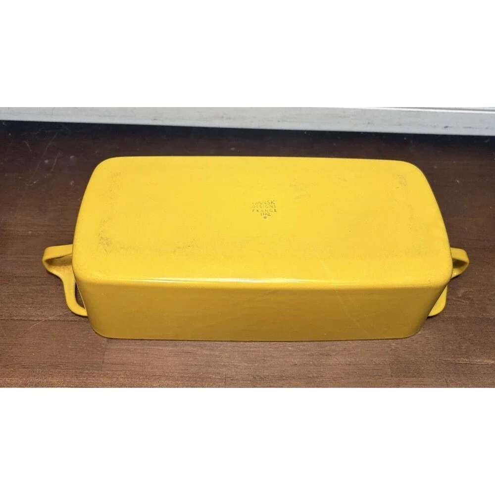 Vintage MCM Dansk Kobenstyle France Yellow Enamelware Baking Pan